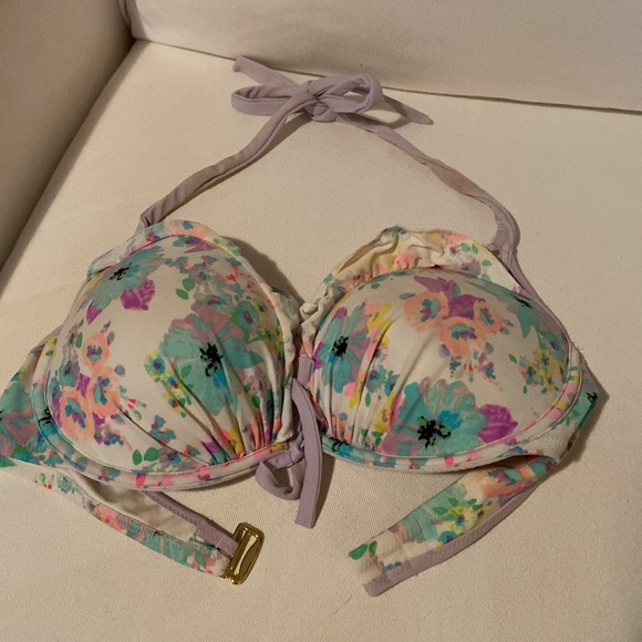 Bathing suit set. Victoria’s Secret pastel/floral size L bottom and 36D top. - Picture 2 of 4